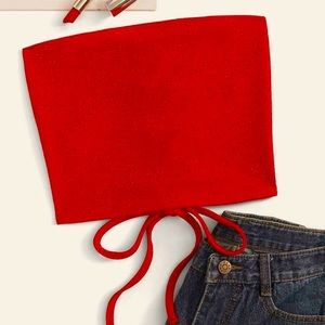 Never worn strapless crop top